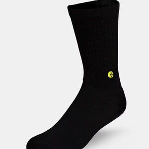 Ethika Men's Large (9 - 11.5) Crew Socks - Black/Ethika Logo - Yellow - SEALED